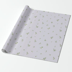 Misty Lavender Japanese Snowdrop Floral Pattern Wrapping Paper