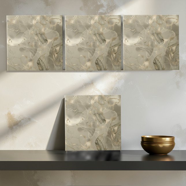 Misty Marble Abstract Pattern Med. Gold ID705b Tile (Creator Uploaded)