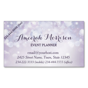Misty Mauve Bokeh Event Magnetic Business Card