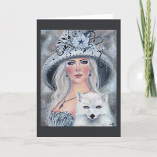 Misty moonflower witch and fox card by Renee