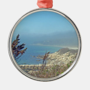 Misty Morning at Nobska Point - Cape Cod MA Metal Tree Decoration