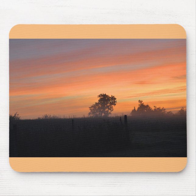 Misty morning at sunrise mouse pad (Front)