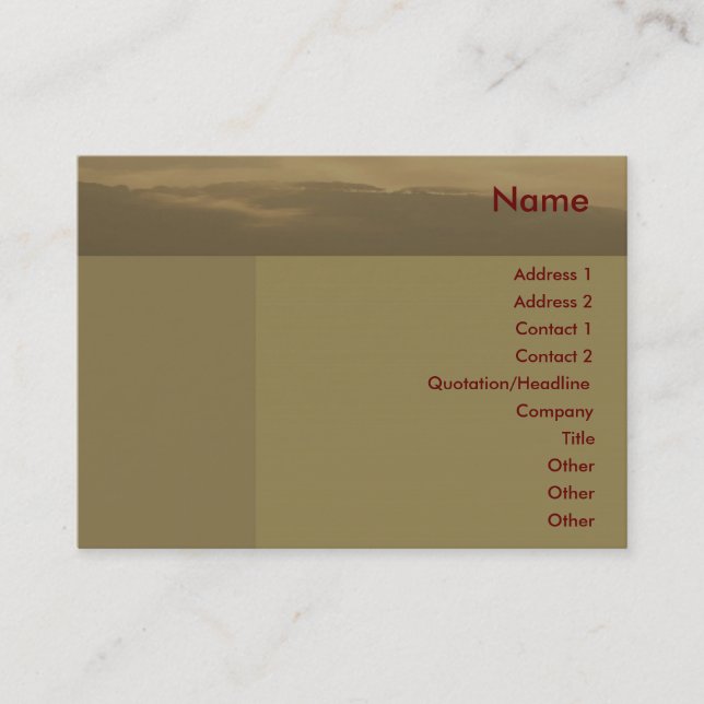 Misty Morning Business Card (Front)