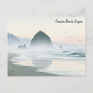 Misty Morning Cannon Beach Oregon Postcard