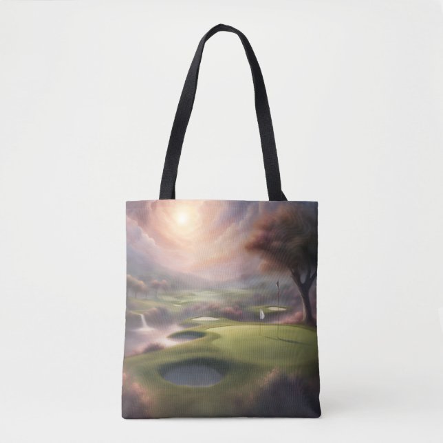 Misty Morning Golf Course  Tote Bag (Front)