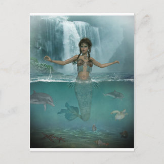 Misty Morning Mermaid Postcard