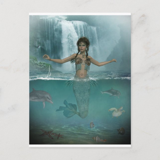 Misty Morning Mermaid Postcard (Front)