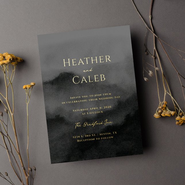 Misty Mountain Black Watercolor and Wedding Gold (Creator Uploaded)