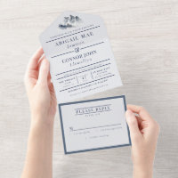 Misty Mountain Blue Grey White Elegant