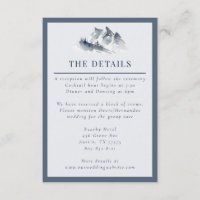 Misty Mountain Blue Grey White Elegant Border