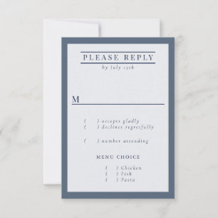 Misty Mountain Blue Grey White Elegant RSVP Card