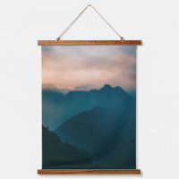 Misty Mountain Cloudscape at Dawn Wood Topped