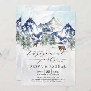 Misty Mountain Forest Adventure Engagement Party Invitation