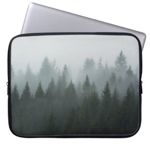 Misty Mountain Forest Autumn Fog Laptop Sleeve