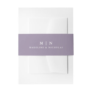 Misty Mountain Forest Lavender Purple Wedding Invitation Belly Band