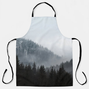 Misty Mountain Forest: Scenic Landscape View Apron