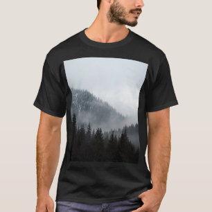 Misty Mountain Forest: Scenic Landscape View T-Shirt