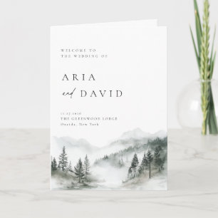 Misty Mountain Forest Wedding Programme