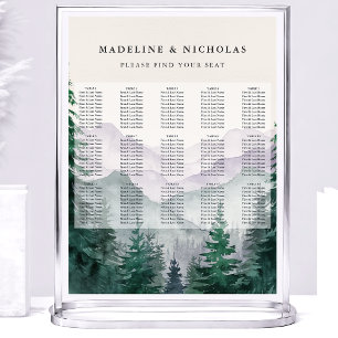 Misty Mountain Forest Wedding Seating Chart
