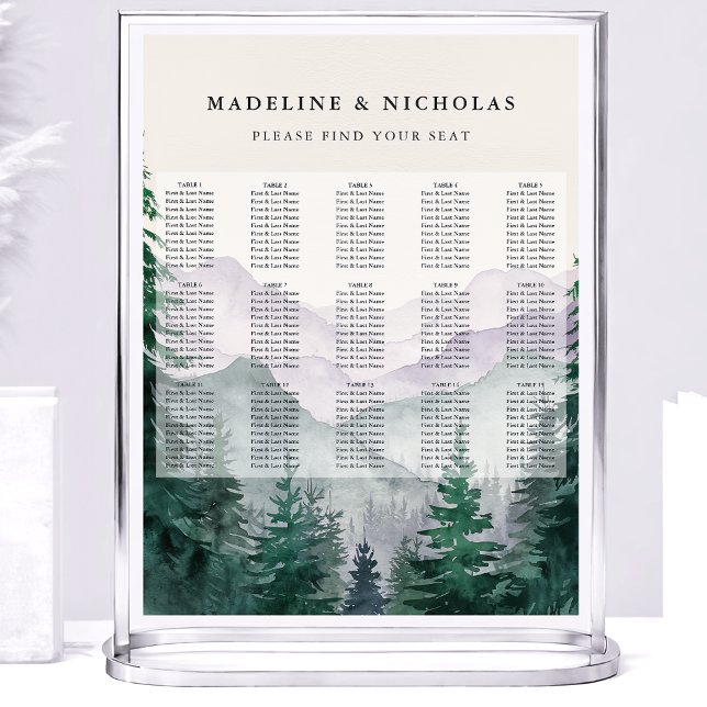 Misty Mountain Forest Wedding Seating Chart (Creator Uploaded)