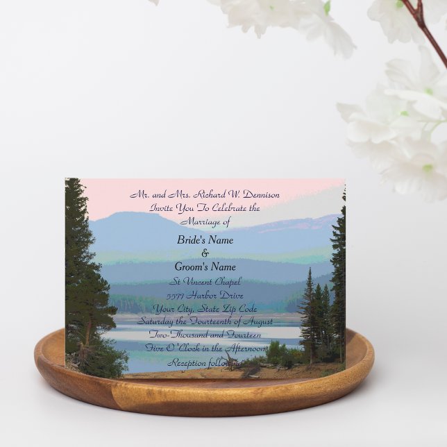 Misty Mountain Lake Dream Wedding Invitation (Creator Uploaded)