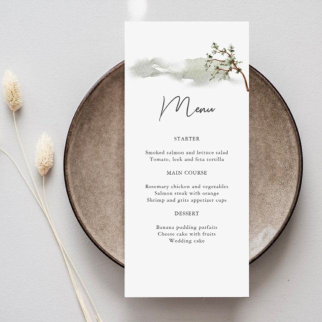 Misty Mountain Pine branch Wedding Menu (Creator Uploaded)