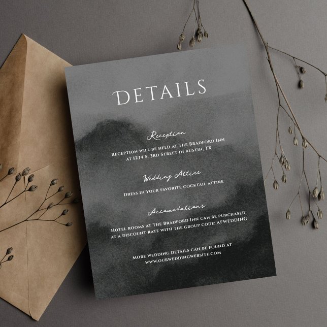 Misty Mountain Watercolor Wedding Enclosure Card (Creator Uploaded)