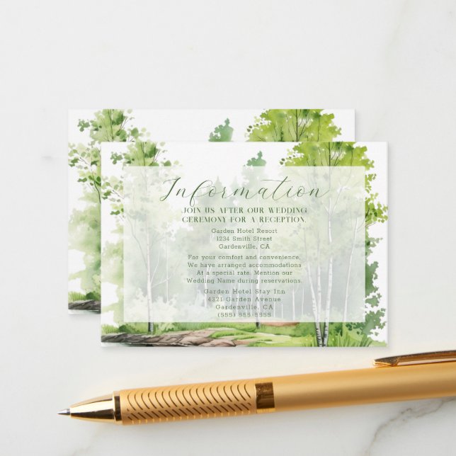 Misty Mountain Wedding Enclosure Card (Front/Back In Situ)