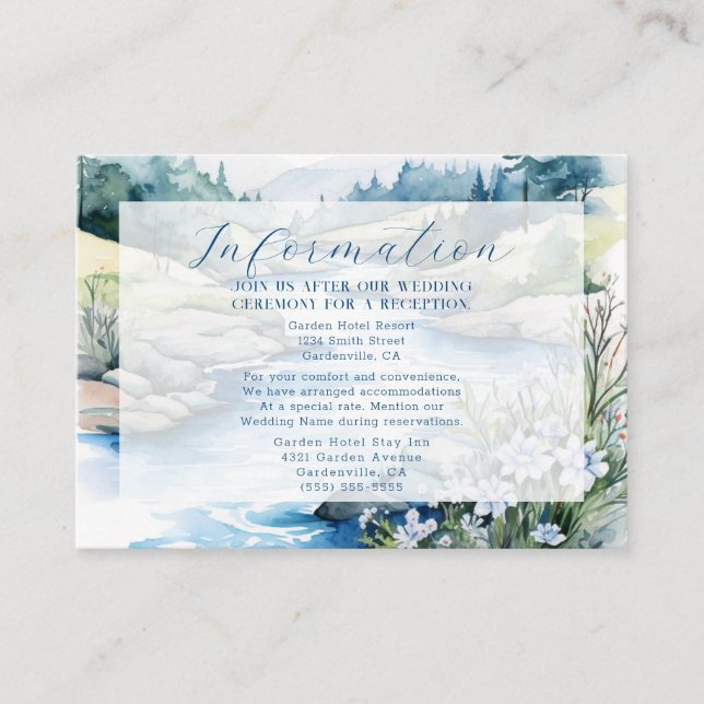 Misty Mountain Wedding Enclosure Card (Front)