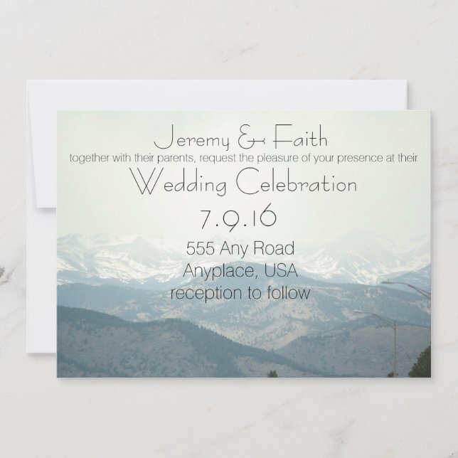 Misty Mountain Wedding Invitation (Front)