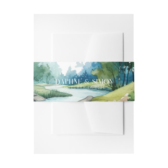 Misty Mountain Wedding Invitation Belly Band (Front Example)