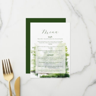 Misty Mountain Wedding Menu