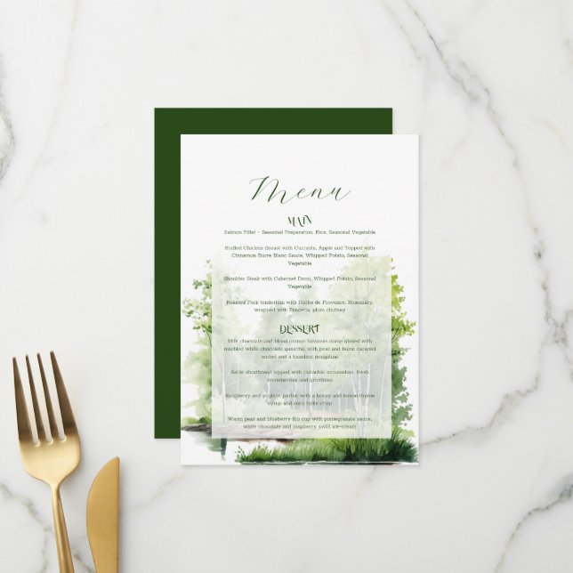 Misty Mountain Wedding Menu (Front/Back In Situ)