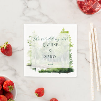 Misty Mountain Wedding Napkin