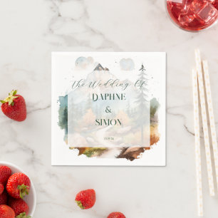 Misty Mountain Wedding Napkin