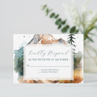 Misty Mountain Wedding RSVP Card
