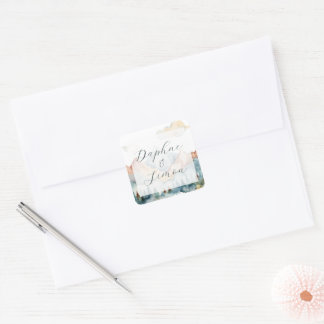 Misty Mountain Wedding Square Sticker
