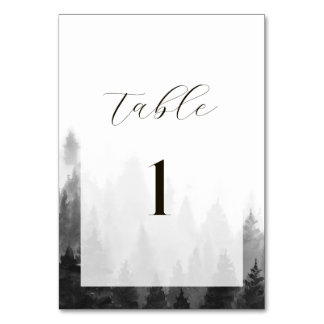 Misty Mountain Wedding Table Number