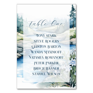 Misty Mountain Wedding Table Number