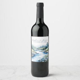 Misty Mountain Wedding Wine Label