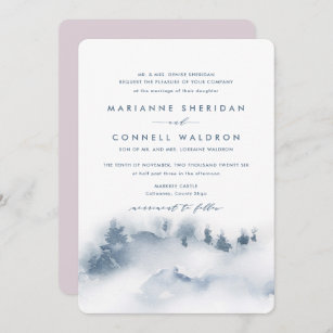 Misty Mountains I Formal Wedding Invitation