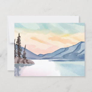 Misty Mountains Lake Tahoe Watercolor Postcard
