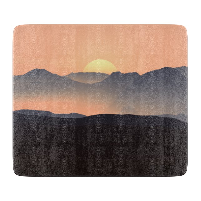 Misty Mountains Landscape Cutting Board (Front)
