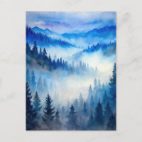 Misty Mountains Moonlight Peaceful Forest Pines 