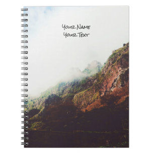 Misty Mountains, Relaxing Nature Landscape Scene Spiral Notebook