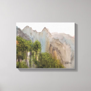 MISTY MOUNTAINS WATERCOLOR CANVAS PRINT