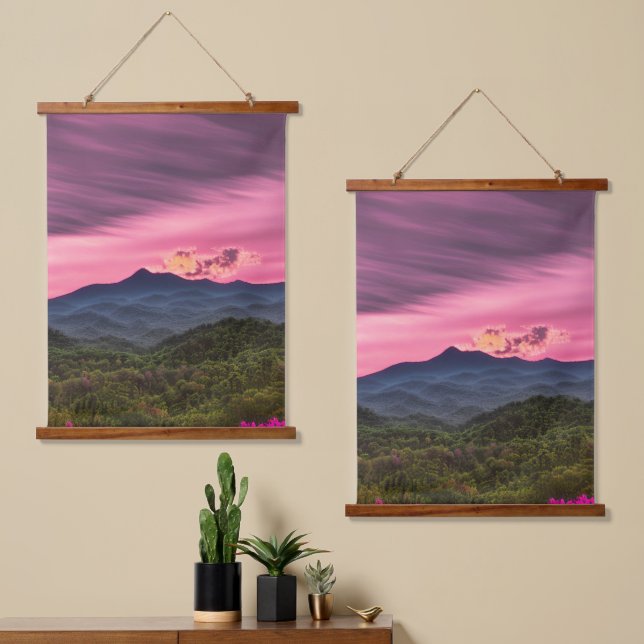 Misty mountaintop hanging tapestry (Asymmetrical)