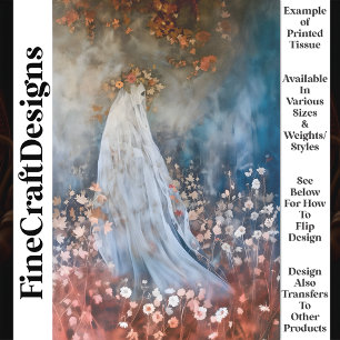 Misty Mystical Ethereal Goddess Ghost T4 Decoupage Tissue Paper