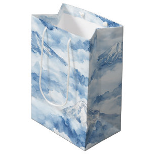 Misty Peaks – Watercolor Mountain Landscape (10) Medium Gift Bag