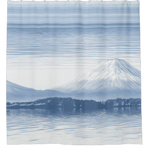 Misty Peaks – Watercolor Mountain Landscape Shower Curtain